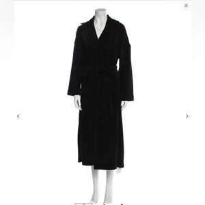 Reformation Black Corduroy Robe Coat